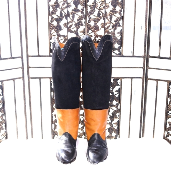 Vintage Guido Pasquali Per Joop Italian Leather Riding Boots Knee High, Size 6 - Picture 4 of 5